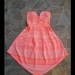 Coral Strapleas Dress